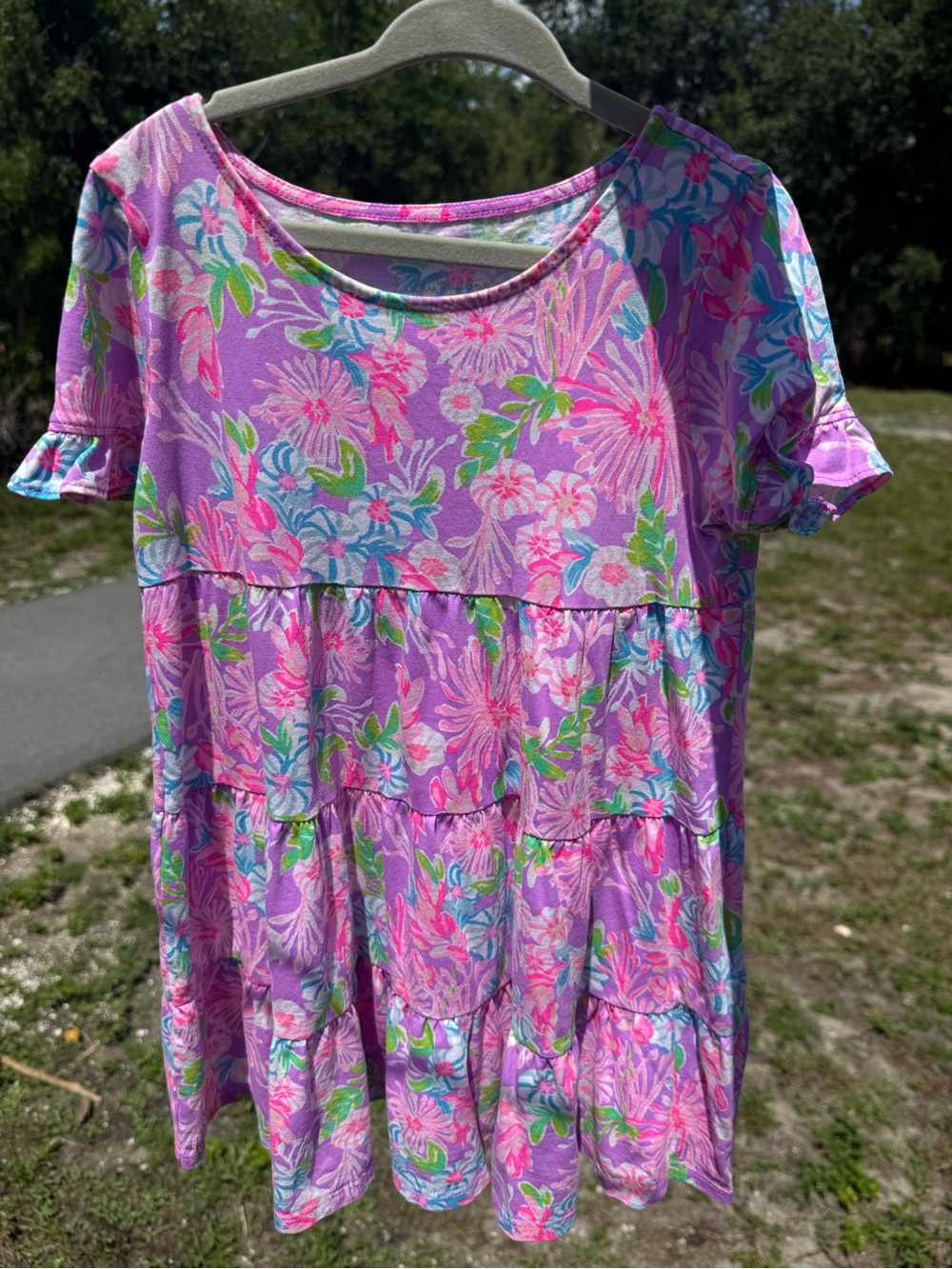Lilly Pulitzer Girls Floral Tiered Dress